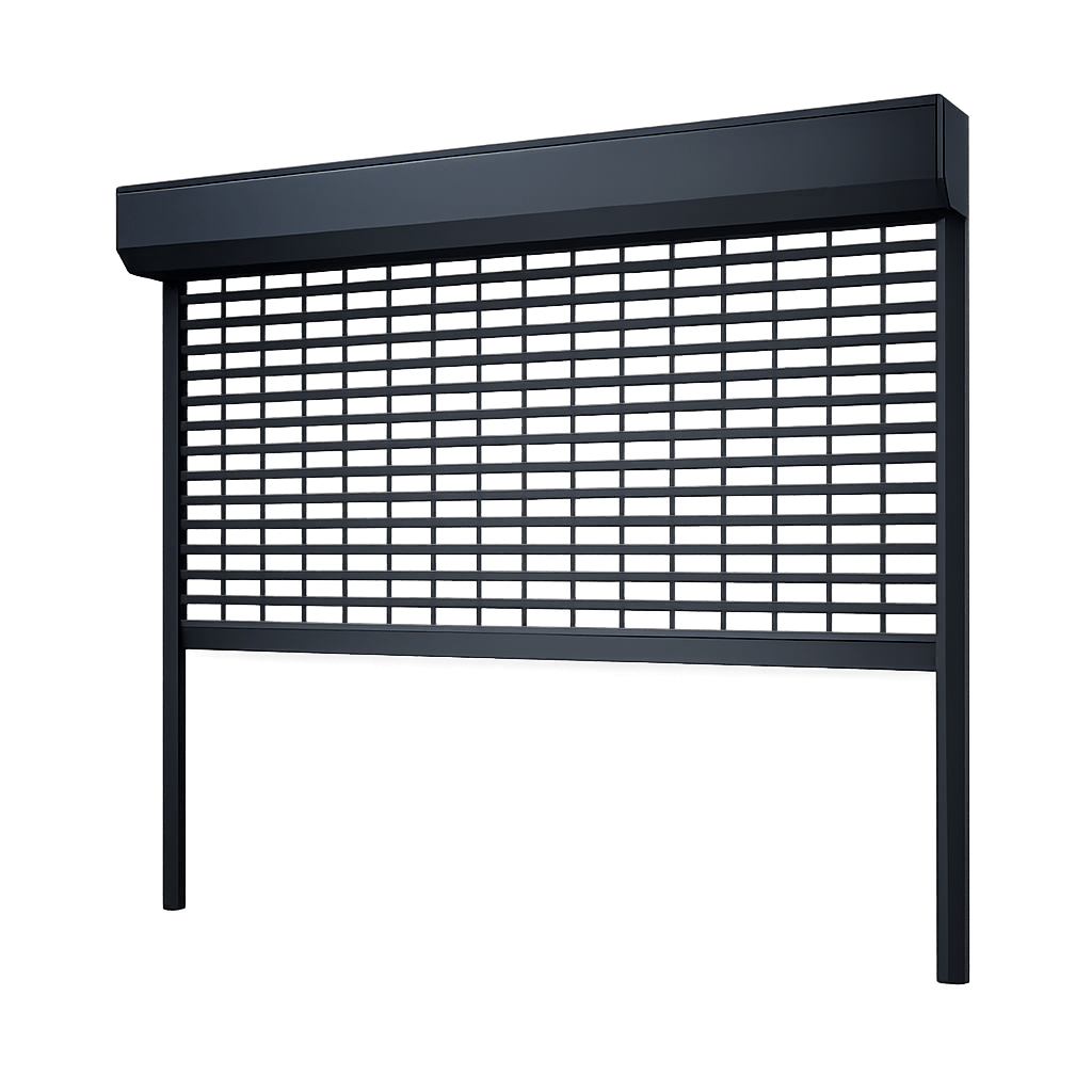 Roll-up shutter with large perforation pattern for maximum airflow and visibility