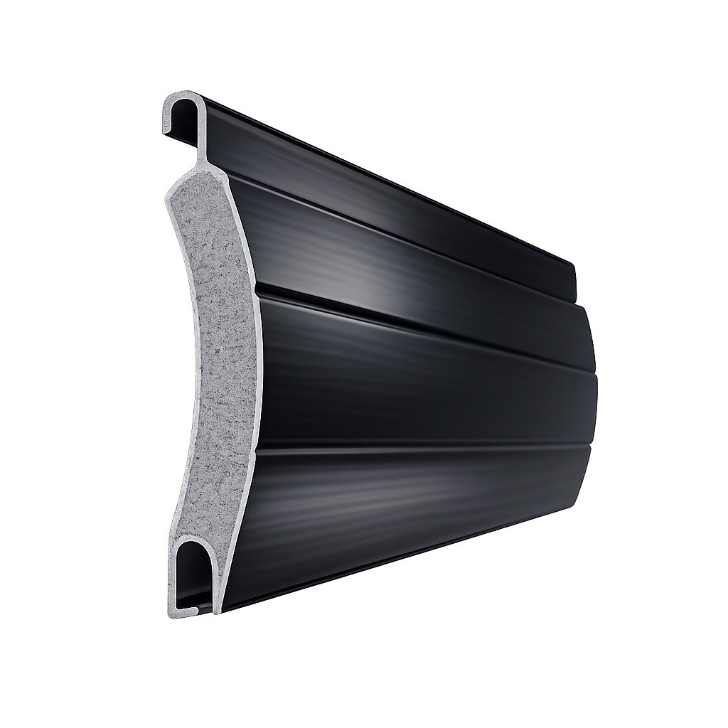 Light duty solid aluminum roll-up shutter slat profile