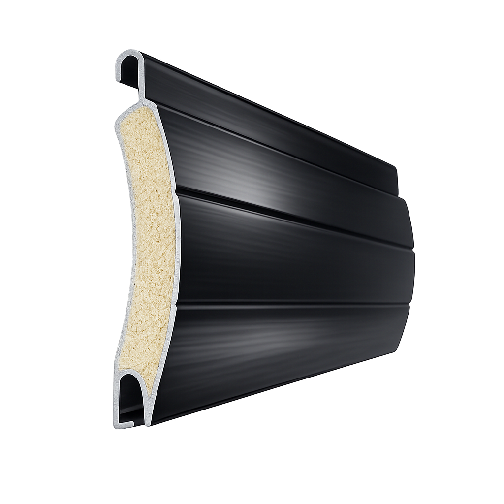Medium duty foam-filled aluminum roll-up shutter slat profile