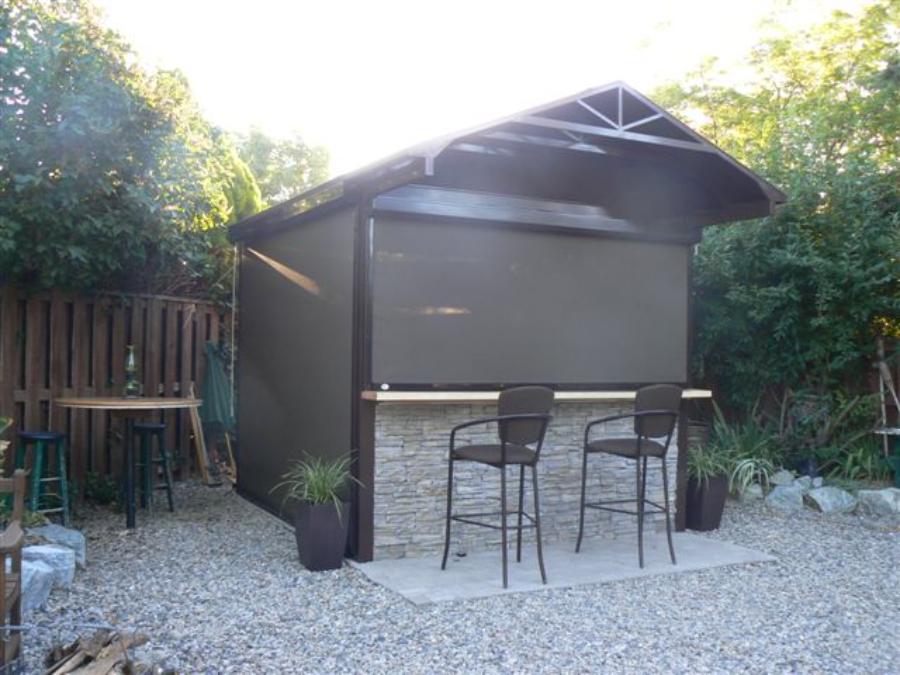 Backyard bar patio enclosure