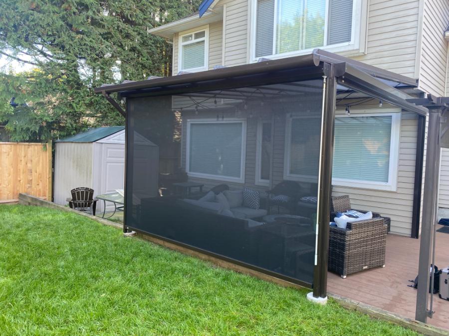 Pergola enclosure with screens