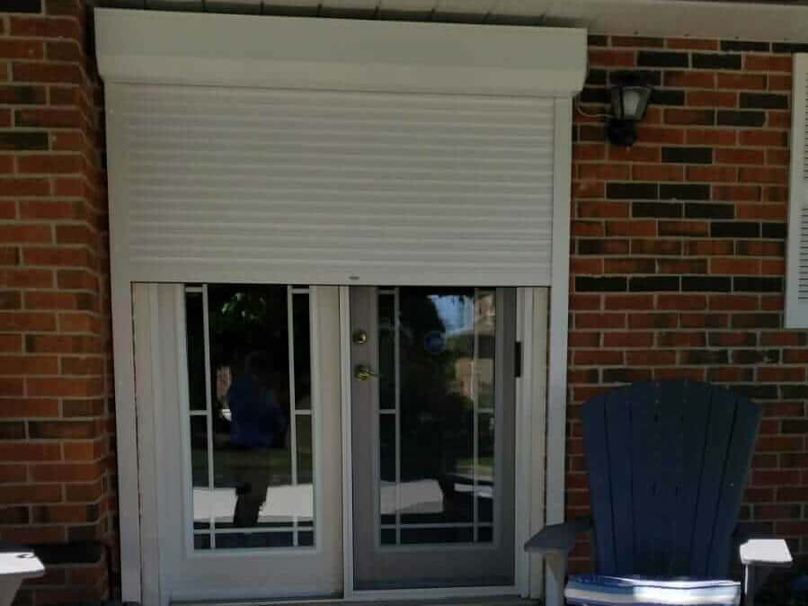 Rolling shutter on patio door