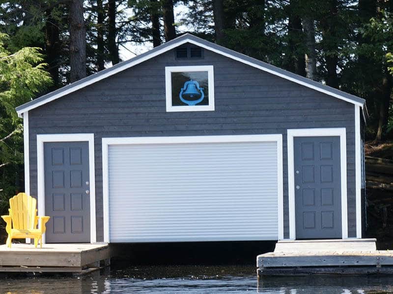 boathouse with white roll up security shutter