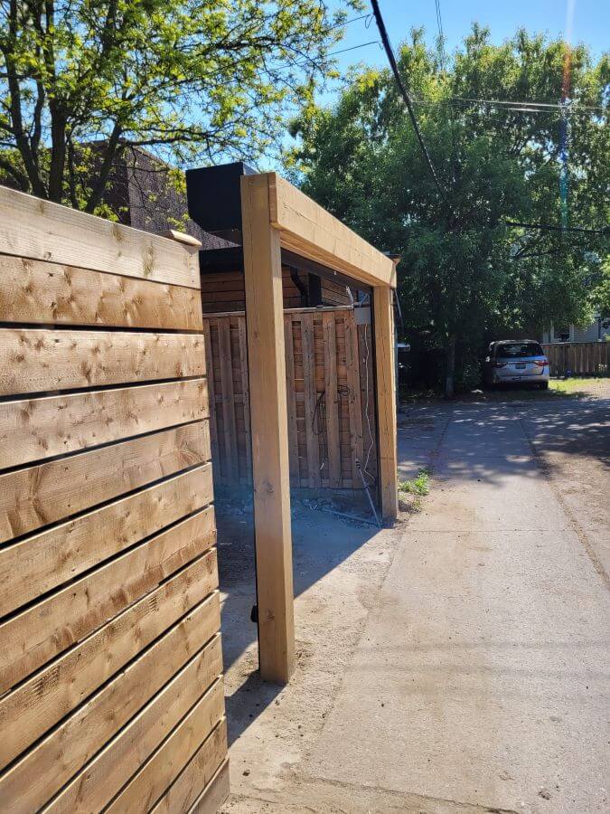 Custom build frame for laneway built by Shutter Pros